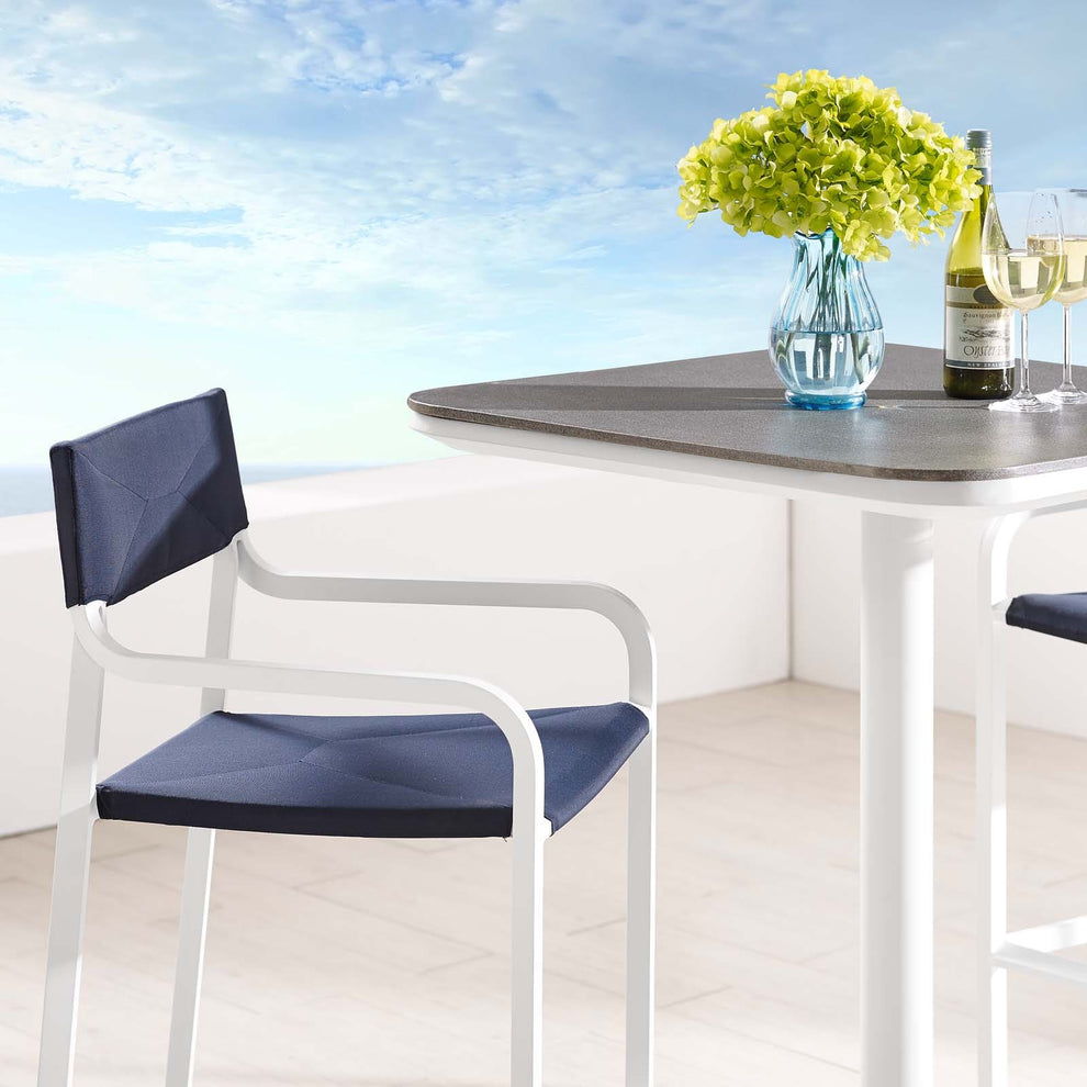 Raleigh Stackable Outdoor Patio Aluminum Bar Stool - EEI-3574 | Bar Stools | Modishstore - 13