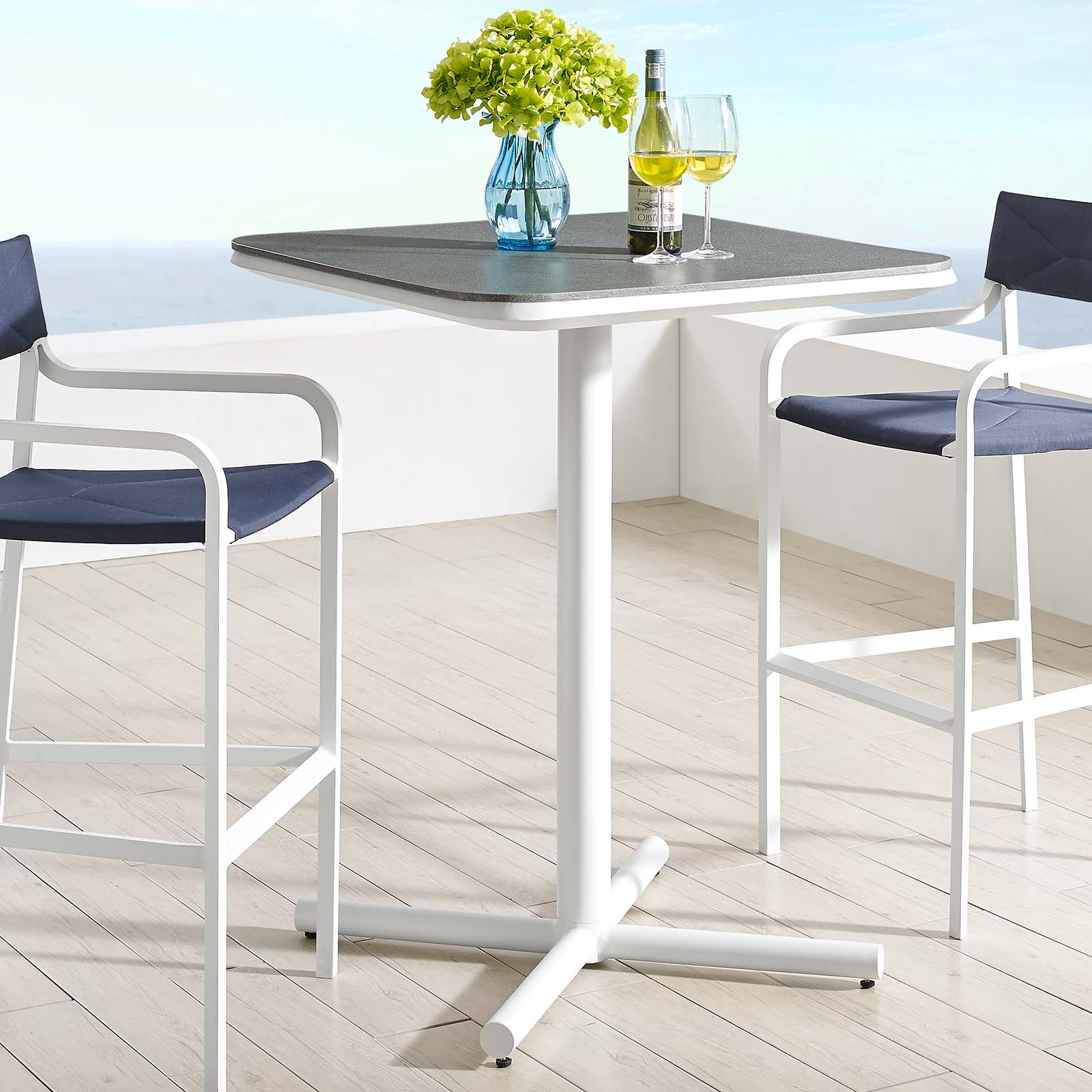 Modway Raleigh Outdoor Patio Aluminum Bar Table - EEI-3575 - White ...