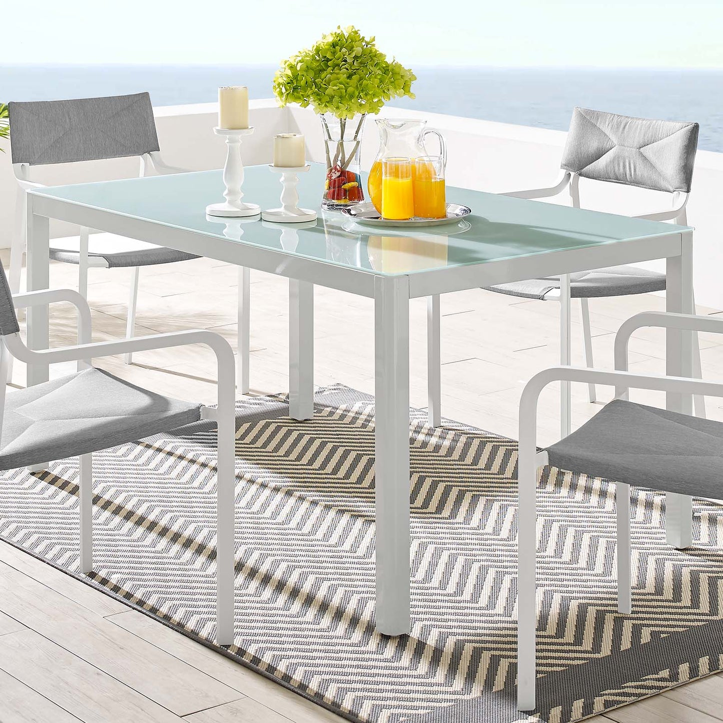 Modway Raleigh 59" Outdoor Patio Aluminum Dining Table - EEI-3576 | Dining Tables | Modishstore - 1