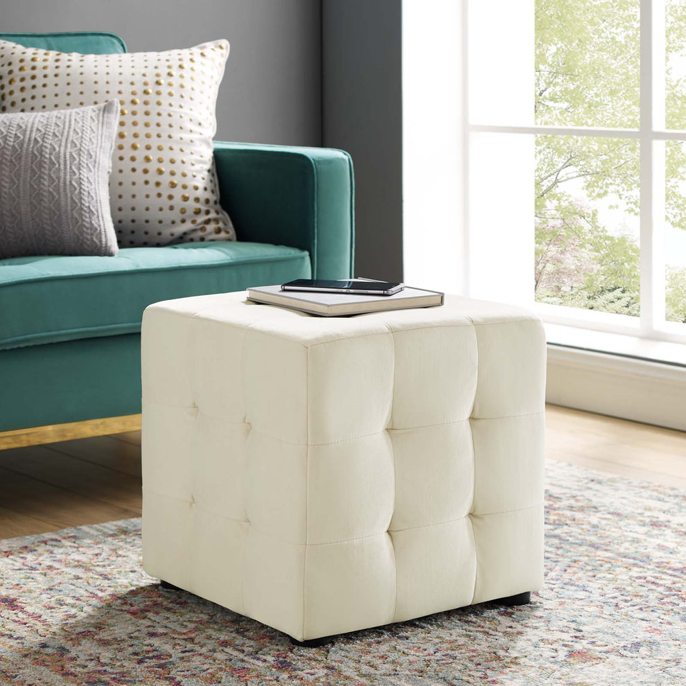Modway Contour Tufted Cube Performance Velvet Ottoman - EEI-3577 | Ottomans | Modishstore - 6