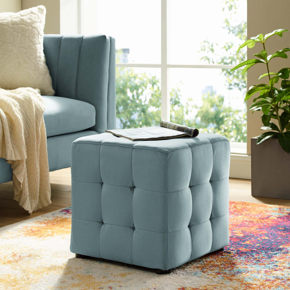 Modway Contour Tufted Cube Performance Velvet Ottoman - EEI-3577 | Ottomans | Modishstore - 10