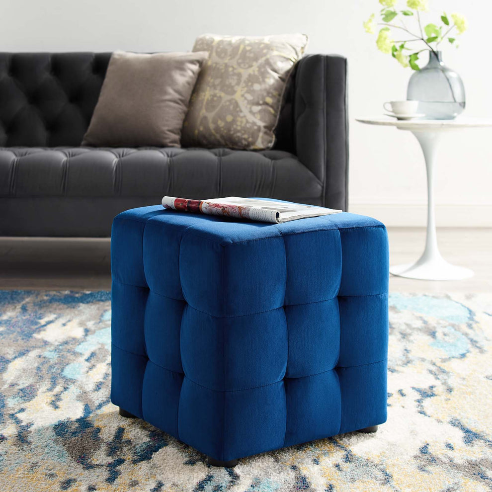 Modway Contour Tufted Cube Performance Velvet Ottoman - EEI-3577 | Ottomans | Modishstore - 15