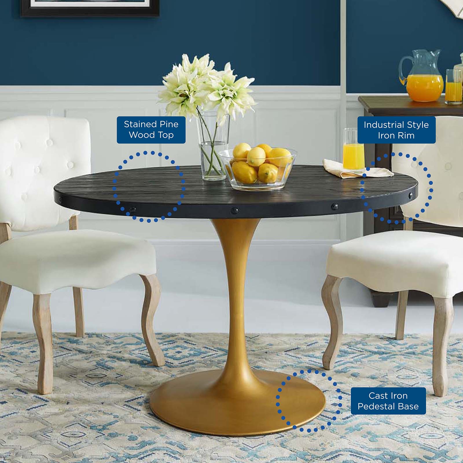 Drive 47" Oval Wood Top Dining Table By Modway - EEI-3586 | Dining Tables | Modishstore - 5