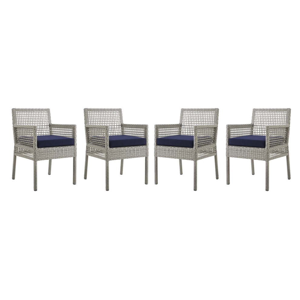 Modway Aura Dining Armchair Outdoor Patio Wicker Rattan Set of 4 - EEI-3594 | Outdoor Chairs | Modishstore - 1