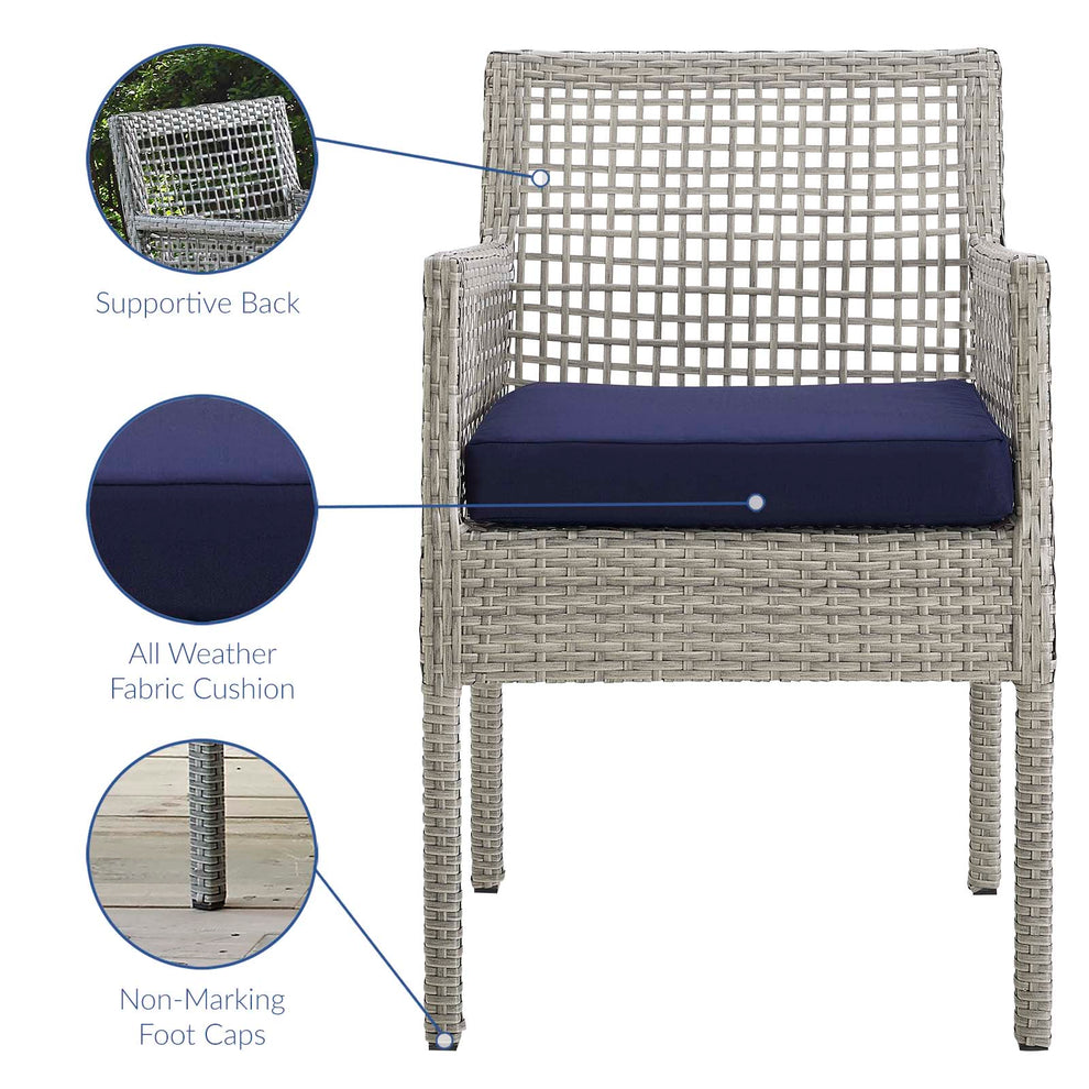 Modway Aura Dining Armchair Outdoor Patio Wicker Rattan Set of 4 - EEI-3594 | Outdoor Chairs | Modishstore - 6