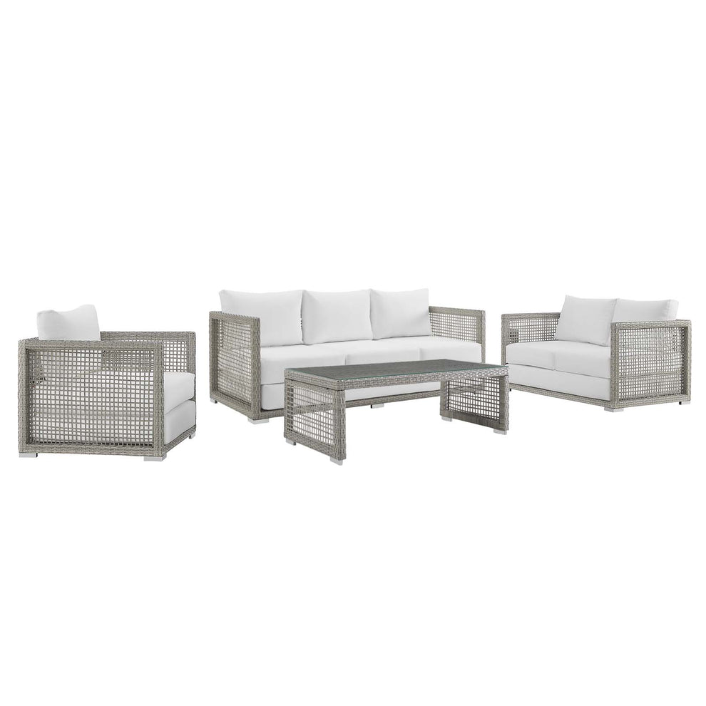 Modway Aura 4 Piece Outdoor Patio Wicker Rattan Set - EEI-3596 | Outdoor Sofas, Loveseats & Sectionals | Modishstore - 14