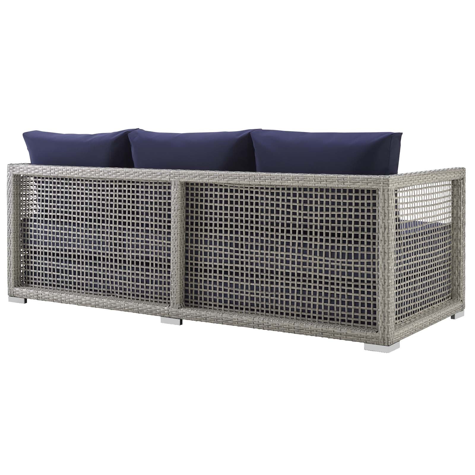 Modway Aura 3 Piece Outdoor Patio Wicker Rattan Set - EEI-3598 | Outdoor Sofas, Loveseats & Sectionals | Modishstore - 11