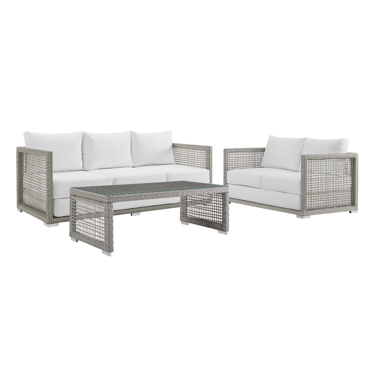 Modway Aura 3 Piece Outdoor Patio Wicker Rattan Set - EEI-3598 | Outdoor Sofas, Loveseats & Sectionals | Modishstore - 13