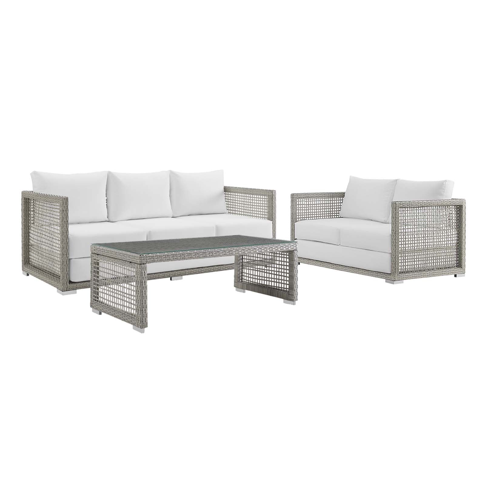 Modway Aura 3 Piece Outdoor Patio Wicker Rattan Set - EEI-3598 | Outdoor Sofas, Loveseats & Sectionals | Modishstore - 13