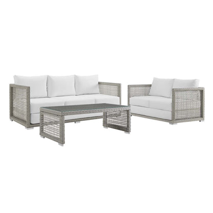 Modway Aura 3 Piece Outdoor Patio Wicker Rattan Set - EEI-3598 | Outdoor Sofas, Loveseats & Sectionals | Modishstore - 13