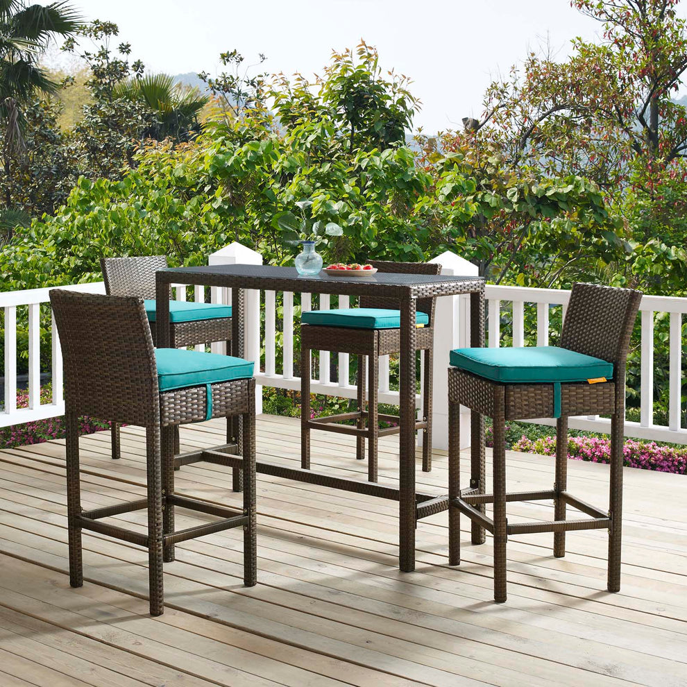 Modway Conduit Bar Stool Outdoor Patio Wicker Rattan Set of 4 - EEI-3601 | Bar Stools | Modishstore - 51