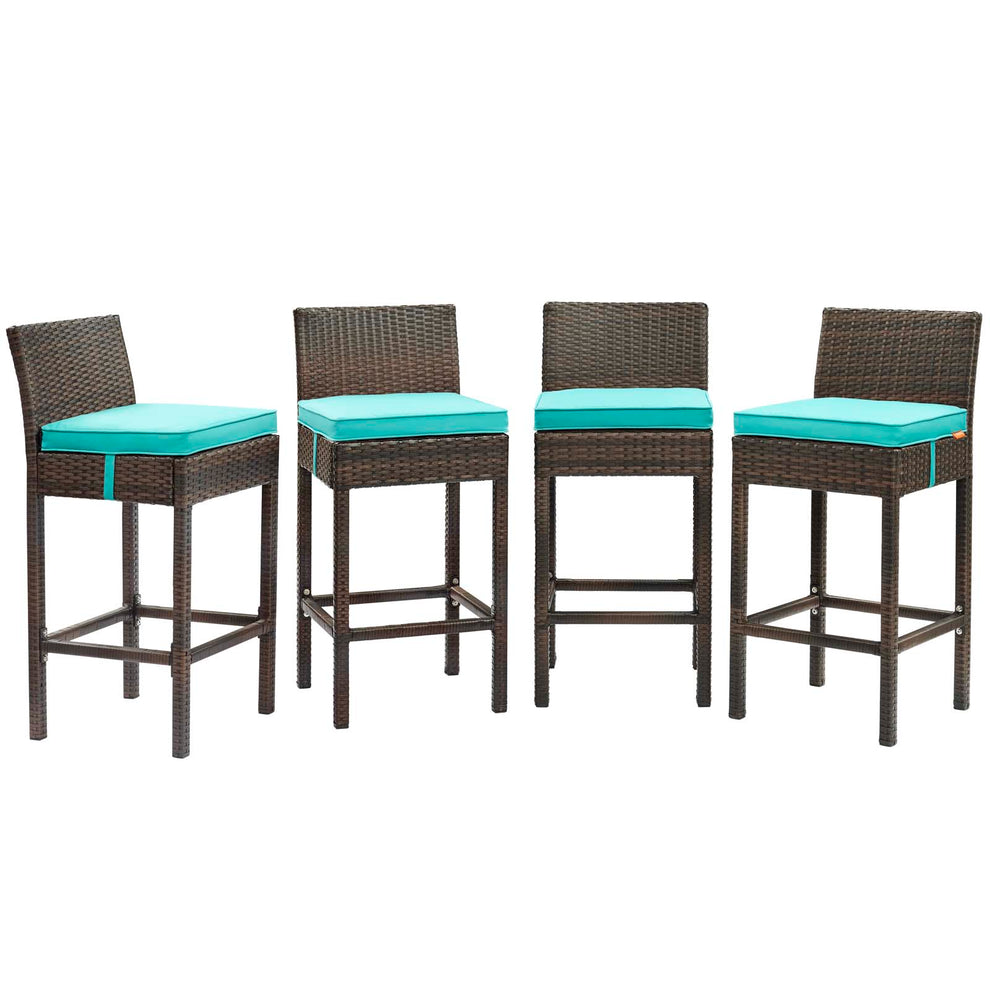 Modway Conduit Bar Stool Outdoor Patio Wicker Rattan Set of 4 - EEI-3601 | Bar Stools | Modishstore - 2