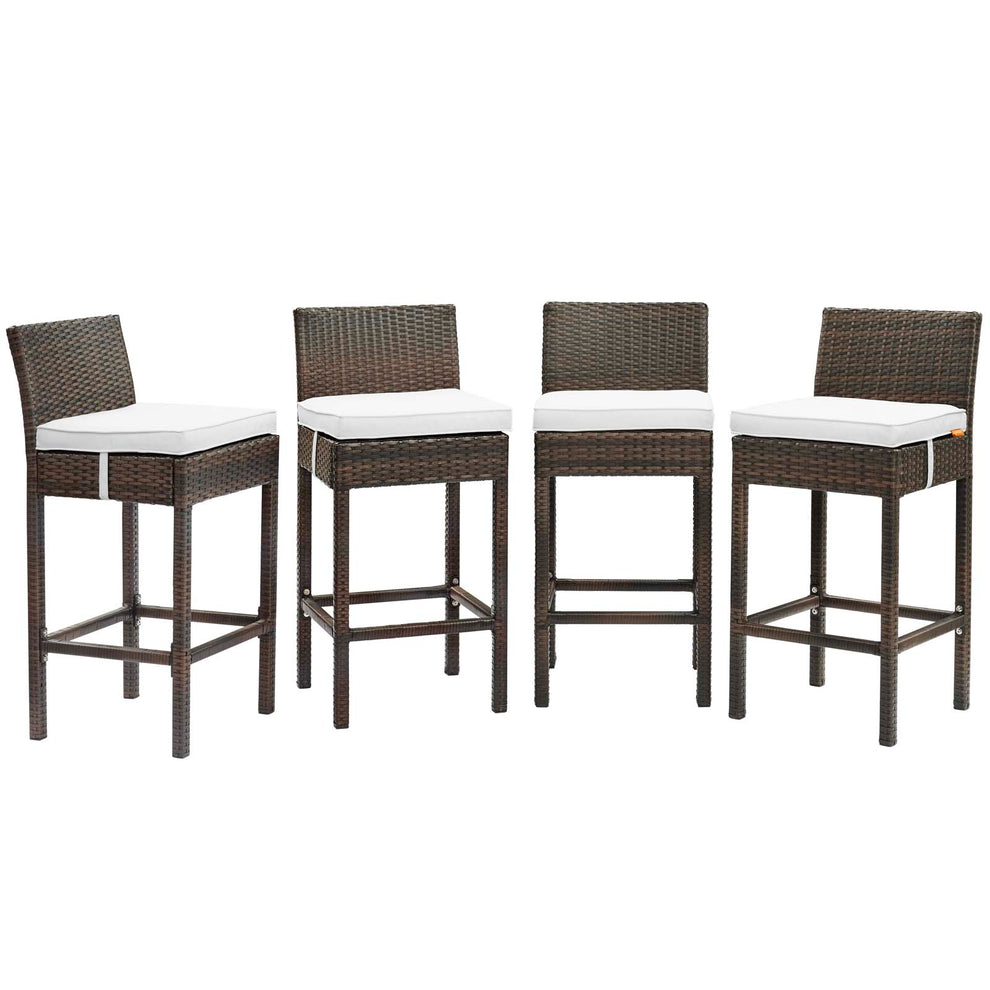 Modway Conduit Bar Stool Outdoor Patio Wicker Rattan Set of 4 - EEI-3601 | Bar Stools | Modishstore - 7