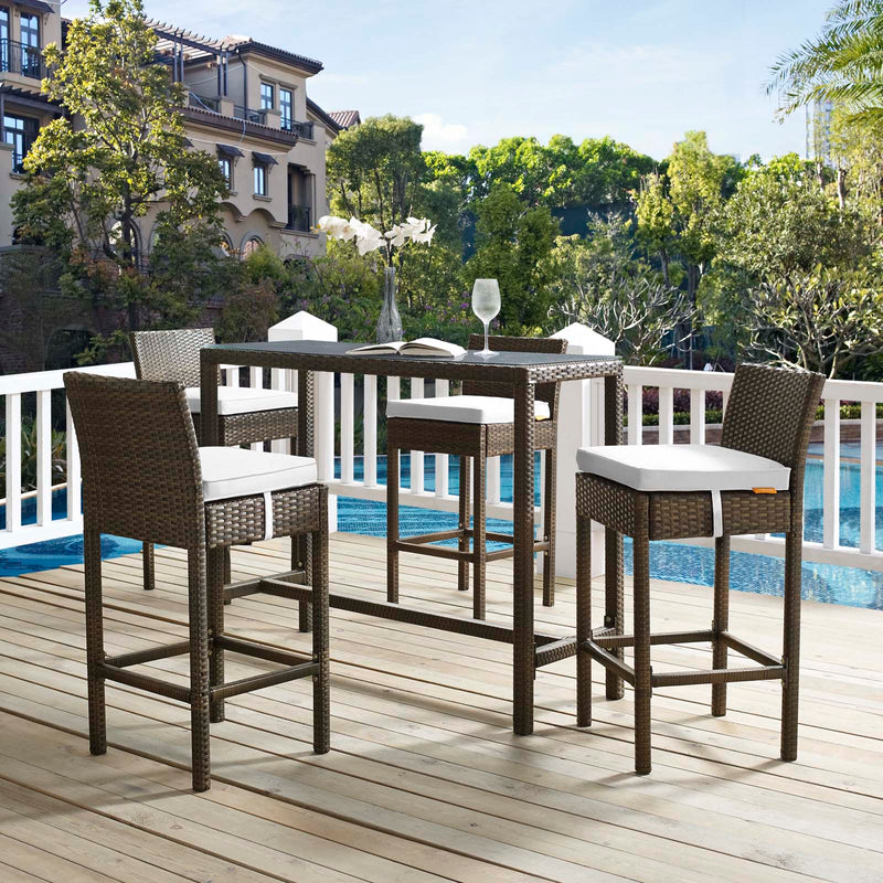 Modway Conduit Bar Stool Outdoor Patio Wicker Rattan Set of 4 - EEI-3601 | Bar Stools | Modishstore - 5