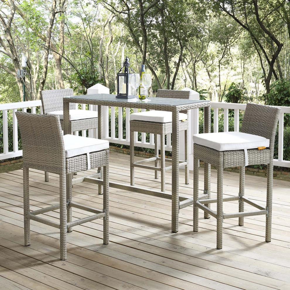 Modway Conduit Bar Stool Outdoor Patio Wicker Rattan Set of 4-EEI-3602 - EEI-3602 | Bar Stools | Modishstore - 25