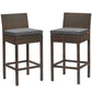 Modway Conduit Bar Stool Outdoor Patio Wicker Rattan Set of 2 - EEI-3603 | Bar Stools | Modishstore - 6