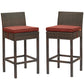 Modway Conduit Bar Stool Outdoor Patio Wicker Rattan Set of 2 - EEI-3603 | Bar Stools | Modishstore - 1