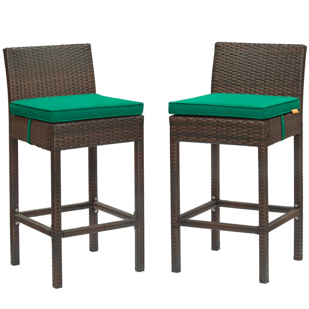 Modway Conduit Bar Stool Outdoor Patio Wicker Rattan Set of 2 - EEI-3603 | Bar Stools | Modishstore - 9
