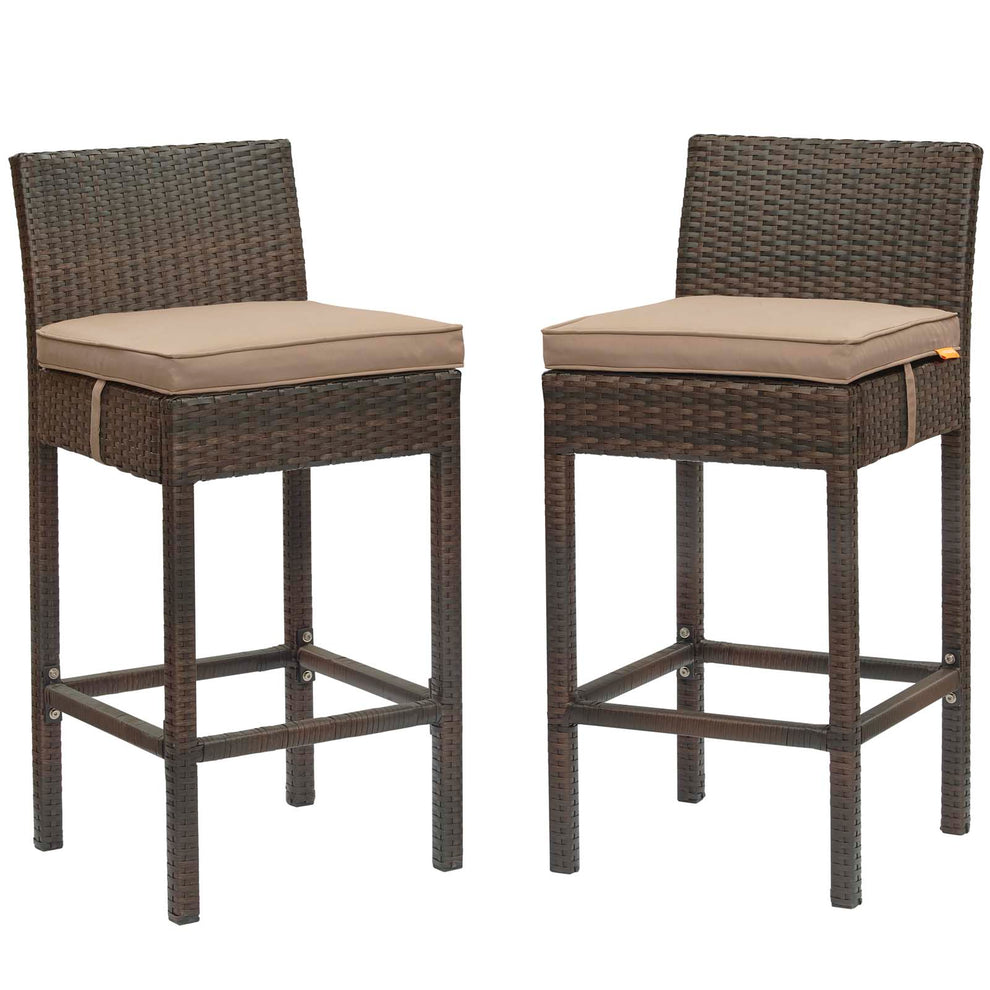 Modway Conduit Bar Stool Outdoor Patio Wicker Rattan Set of 2 - EEI-3603 | Bar Stools | Modishstore - 12