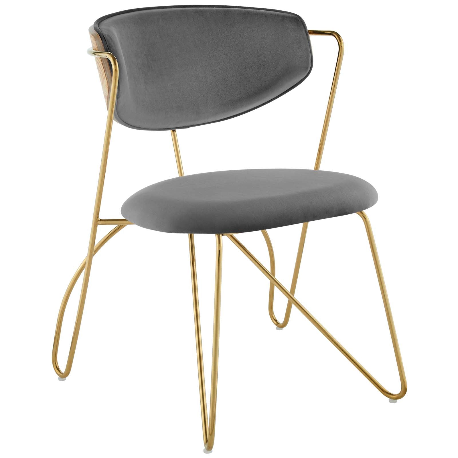 Modway Prevail Gold Stainless Steel Dining and Accent Performance Velvet Chair | Dining Chairs | Modishstore-6