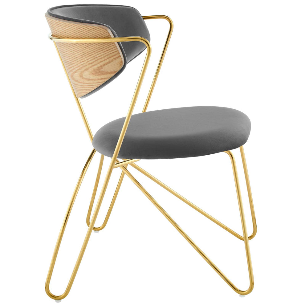 Modway Prevail Gold Stainless Steel Dining and Accent Performance Velvet Chair - EEI-3606 | Dining Chairs | Modishstore - 4