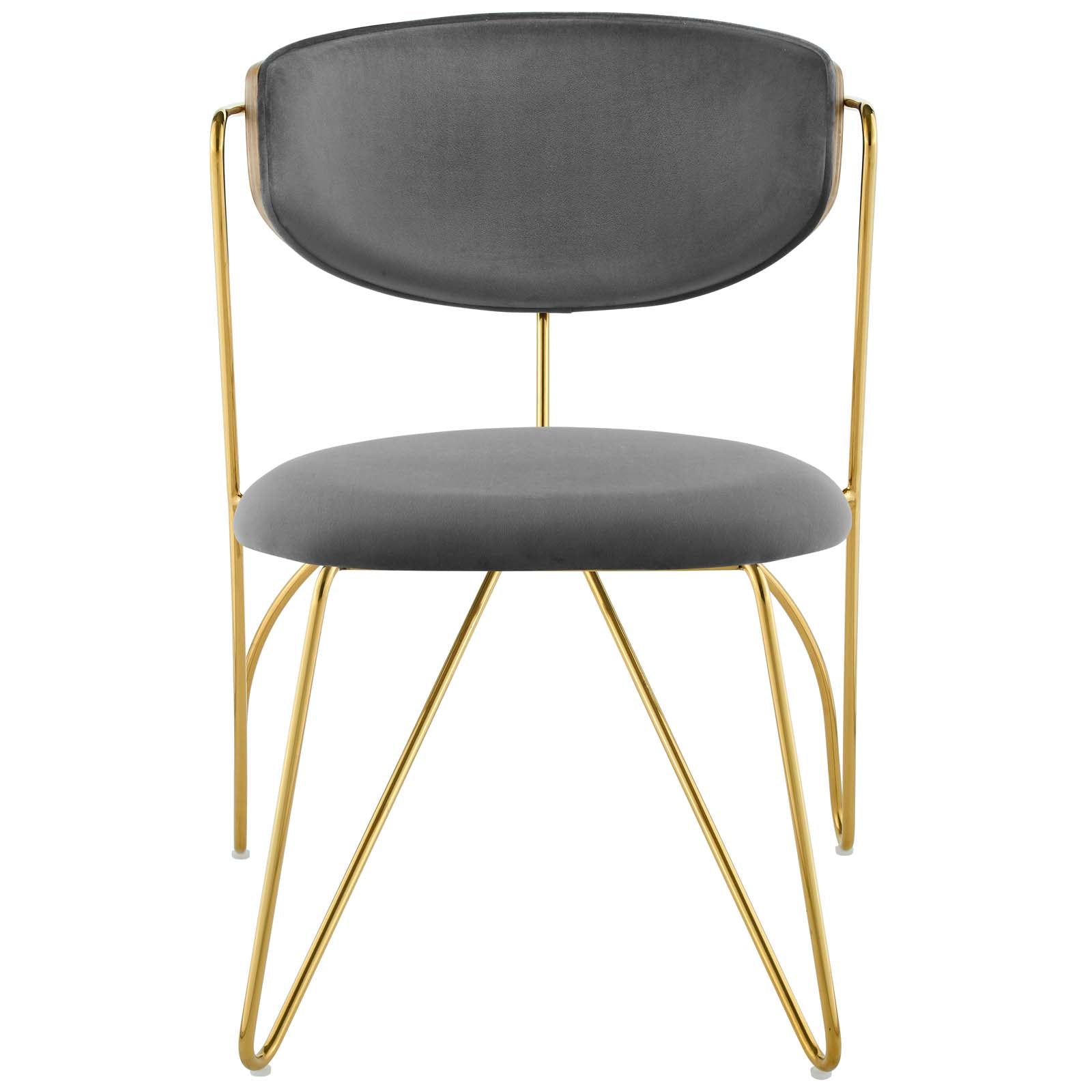 Modway Prevail Gold Stainless Steel Dining and Accent Performance Velvet Chair - EEI-3606 | Dining Chairs | Modishstore - 5