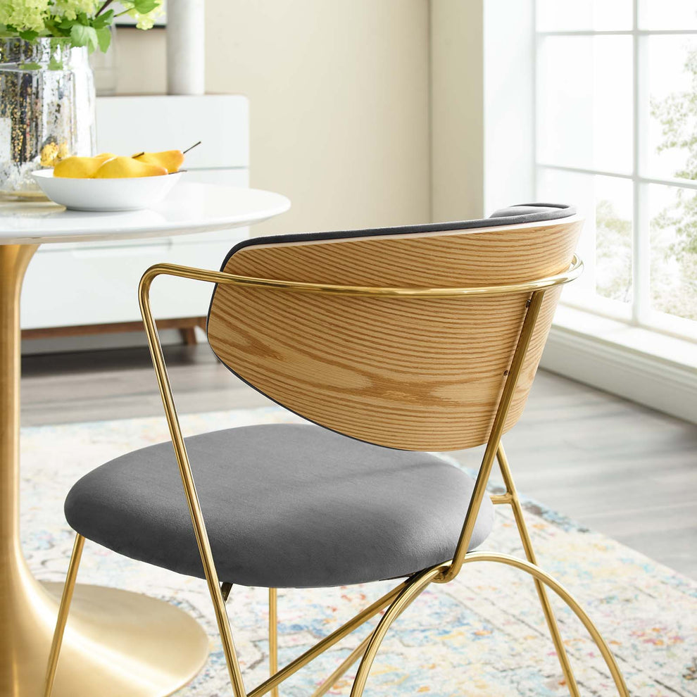 Modway Prevail Gold Stainless Steel Dining and Accent Performance Velvet Chair - EEI-3606 | Dining Chairs | Modishstore - 2