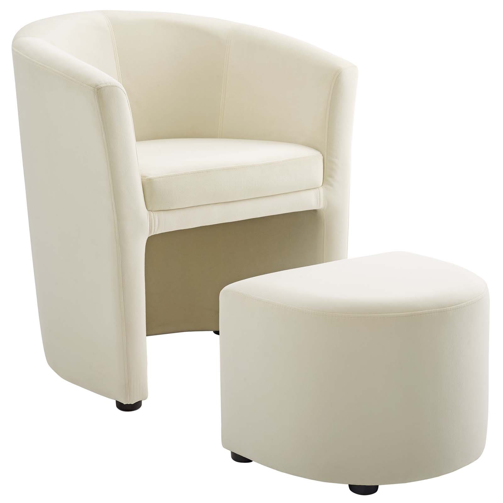 Modway Divulge Performance Velvet Arm Chair and Ottoman Set - EEI-3607 | Armchairs | Modishstore - 2