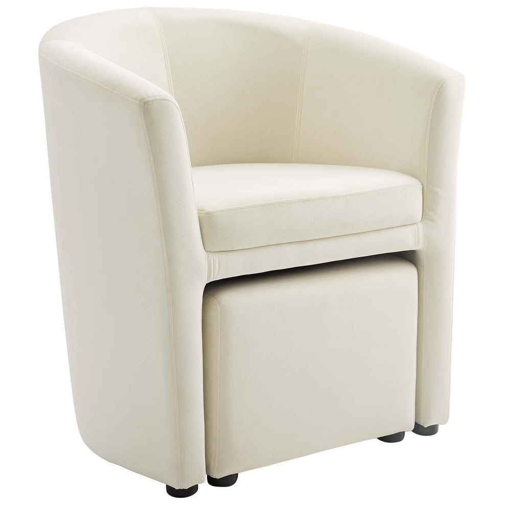 Modway Divulge Performance Velvet Arm Chair and Ottoman Set - EEI-3607 | Armchairs | Modishstore - 3