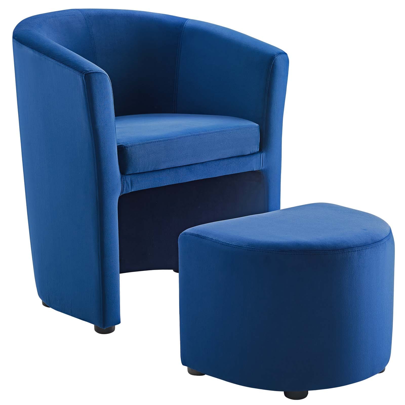 Modway Divulge Performance Velvet Arm Chair and Ottoman Set - EEI-3607 | Armchairs | Modishstore - 9