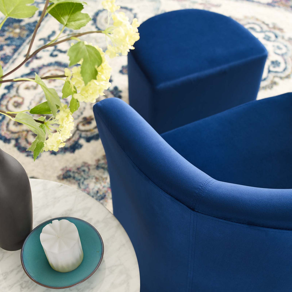 Modway Divulge Performance Velvet Arm Chair and Ottoman Set - EEI-3607 | Armchairs | Modishstore - 14