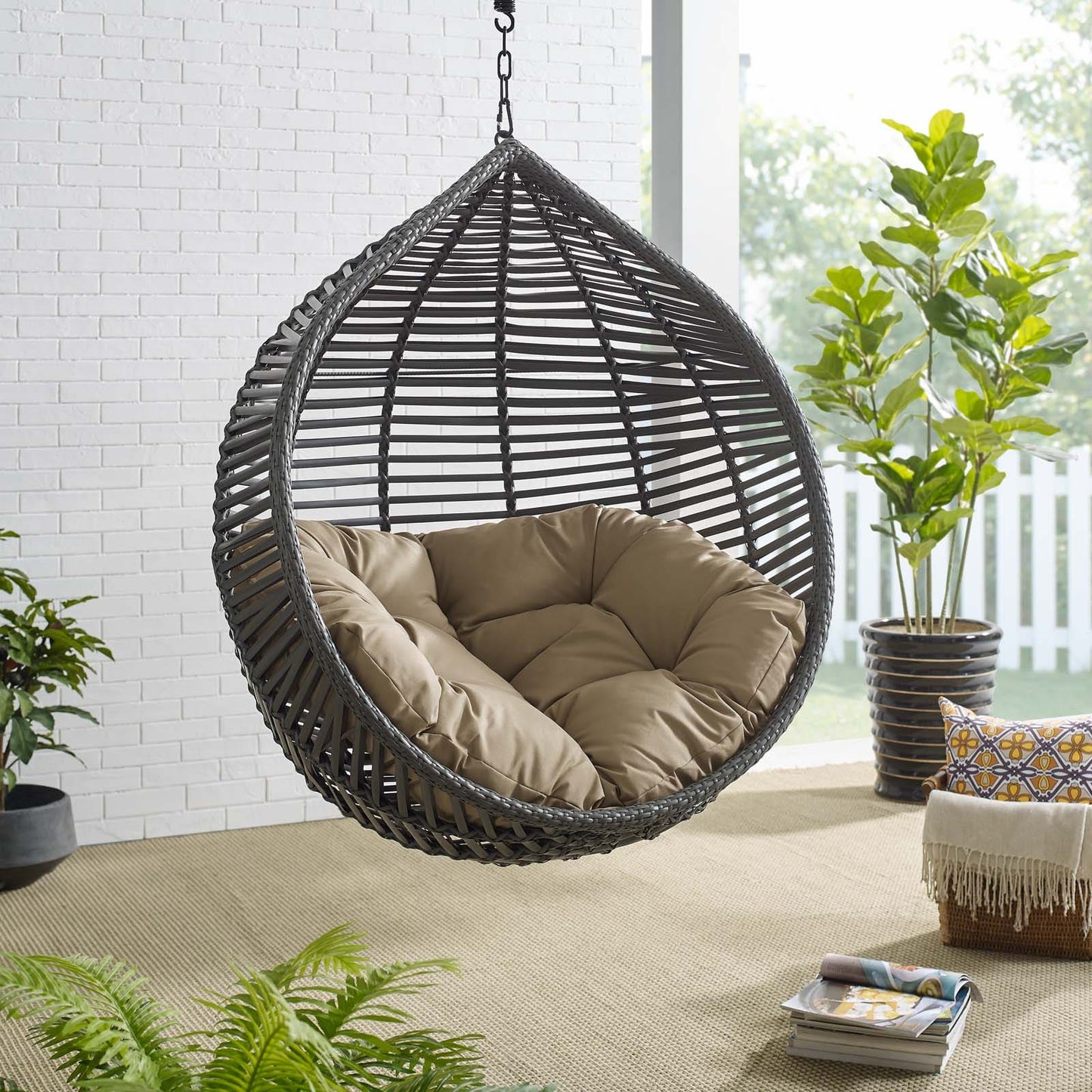 Modway Garner Teardrop Outdoor Patio Swing Chair - EEI-3614 | Outdoor Porch Swings | Modishstore - 7