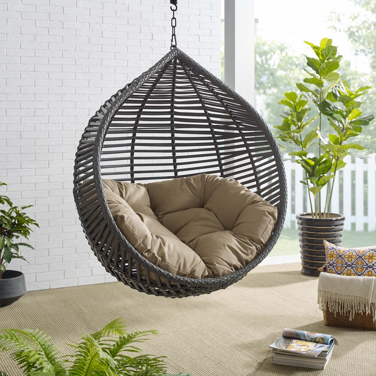 Modway Garner Teardrop Outdoor Patio Swing Chair - EEI-3614 | Outdoor Porch Swings | Modishstore - 7