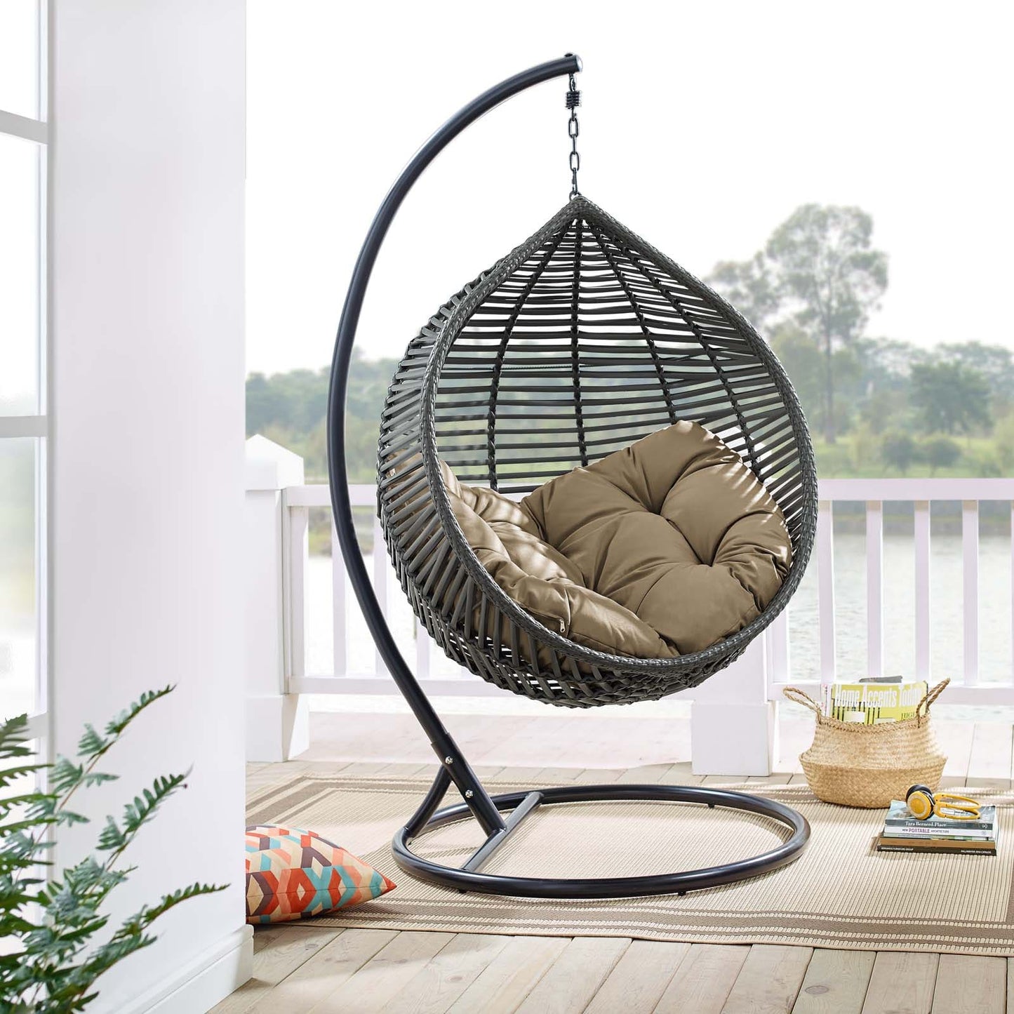 Modway Garner Teardrop Outdoor Patio Swing Chair - EEI-3614 | Outdoor Porch Swings | Modishstore - 12