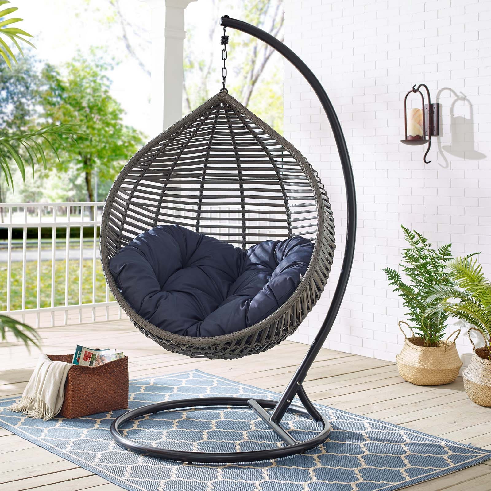 Modway Garner Teardrop Outdoor Patio Swing Chair | Outdoor Porch Swings | Modishstore-19