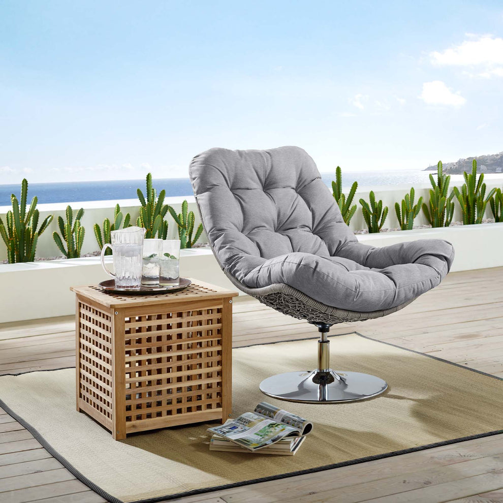 Modway Brighton Wicker Rattan Outdoor Patio Swivel Lounge Chair - EEI-3616 | Outdoor Recliners & Lounge Chairs | Modishstore - 1