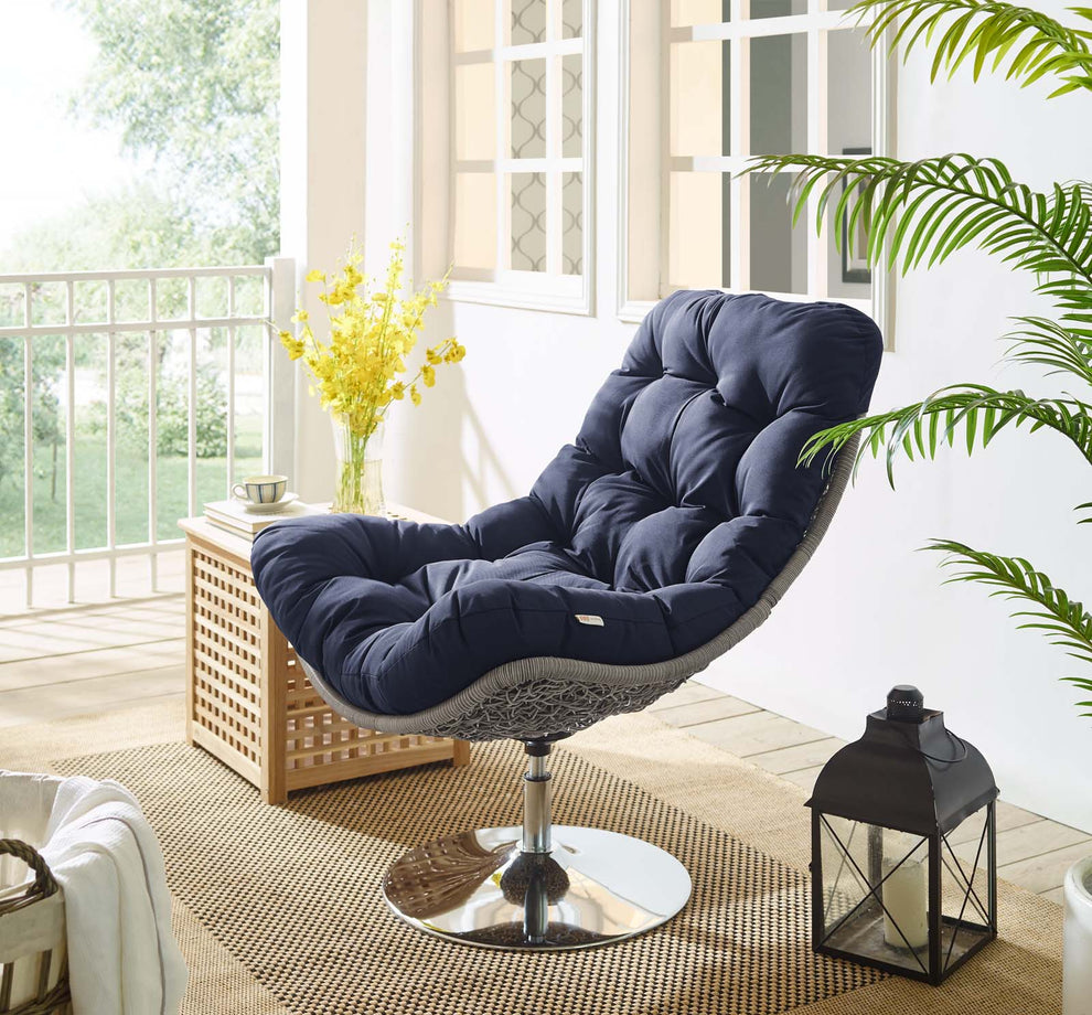 Modway Brighton Wicker Rattan Outdoor Patio Swivel Lounge Chair - EEI-3616 | Outdoor Recliners & Lounge Chairs | Modishstore - 6