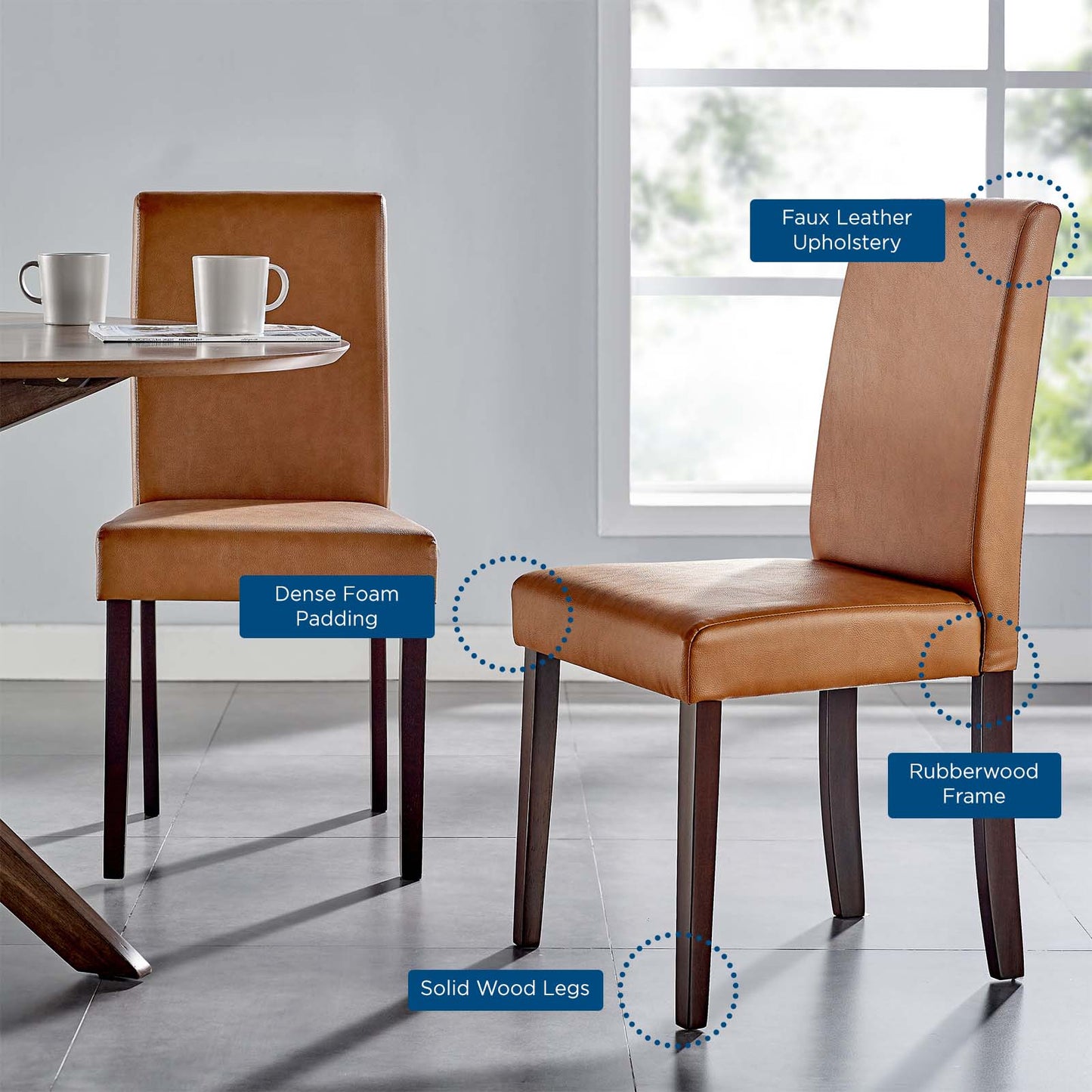 Modway Prosper Faux Leather Dining Side Chair Set of 2 - EEI-3617 | Dining Chairs | Modishstore - 24