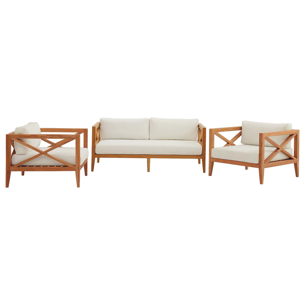 Northlake 3 Piece Outdoor Patio Premium Grade A Teak Wood Set By Modway - EEI-3630 | Outdoor Sofas, Loveseats & Sectionals | Modishstore - 2