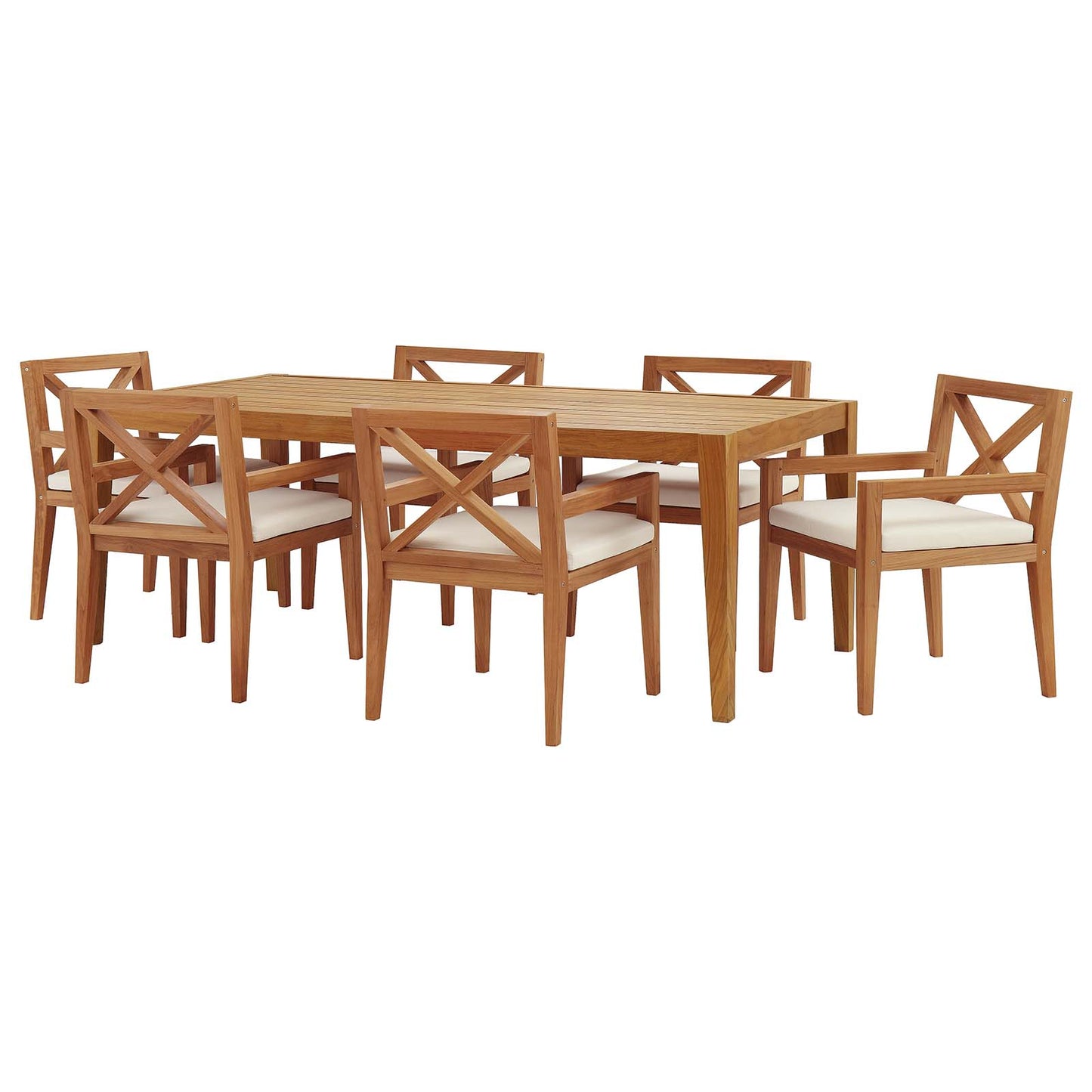 Northlake 7 Piece Outdoor Patio Premium Grade A Teak Wood Set By Modway - EEI-3631 | Outdoor Dining Sets | Modishstore - 2