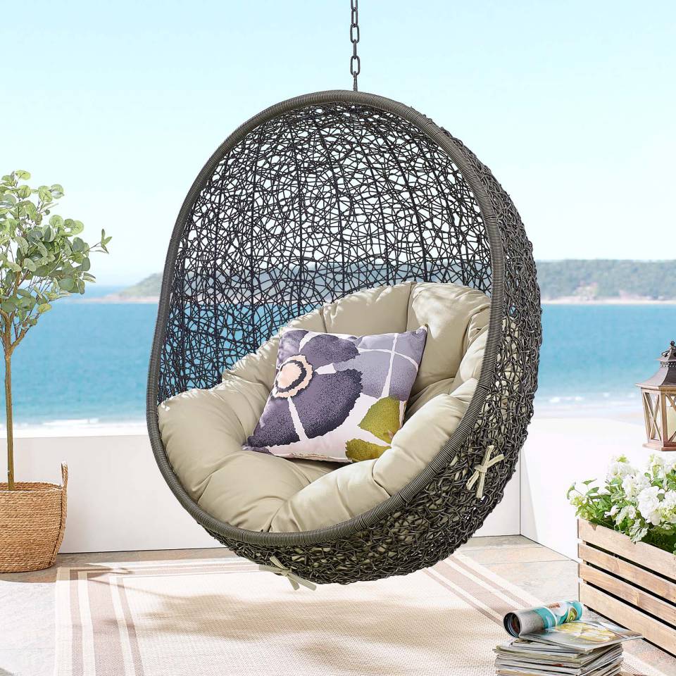 Modway Hide Sunbrella® Fabric Swing Outdoor Patio Lounge Chair Without Stand - EEI-3634 | Outdoor Porch Swings | Modishstore - 1
