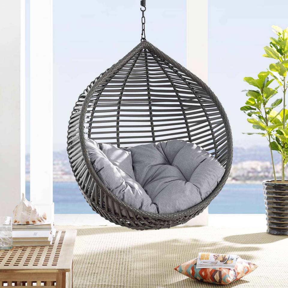 Modway Garner Teardrop Outdoor Patio Swing Chair Without Stand - EEI-3637 | Outdoor Porch Swings | Modishstore - 1
