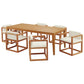 Newbury 7 Piece Outdoor Patio Premium Grade A Teak Wood Set By Modway - EEI-3650 | Outdoor Chaise Lounges | Modishstore - 2