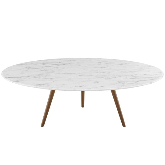 Modway Lippa 47" Round Artificial Marble Coffee Table with Tripod Base | Coffee Tables | Modishstore
