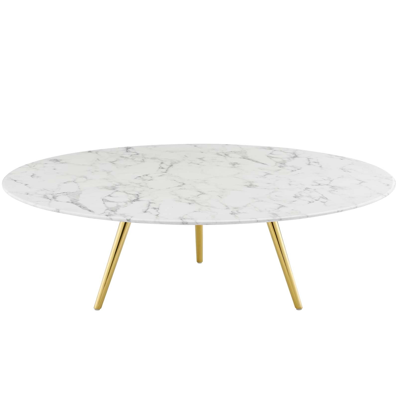 Modway Lippa 47" Round Artificial Marble Coffee Table with Tripod Base-EEI-3673 - EEI-3673 | Coffee Tables | Modishstore - 2