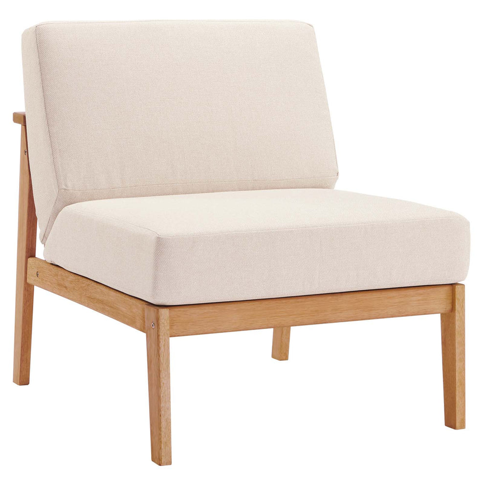Modway Sedona Outdoor Patio Eucalyptus Wood Sectional Sofa Armless Chair - EEI-3681 | Accent Chairs | Modishstore - 2