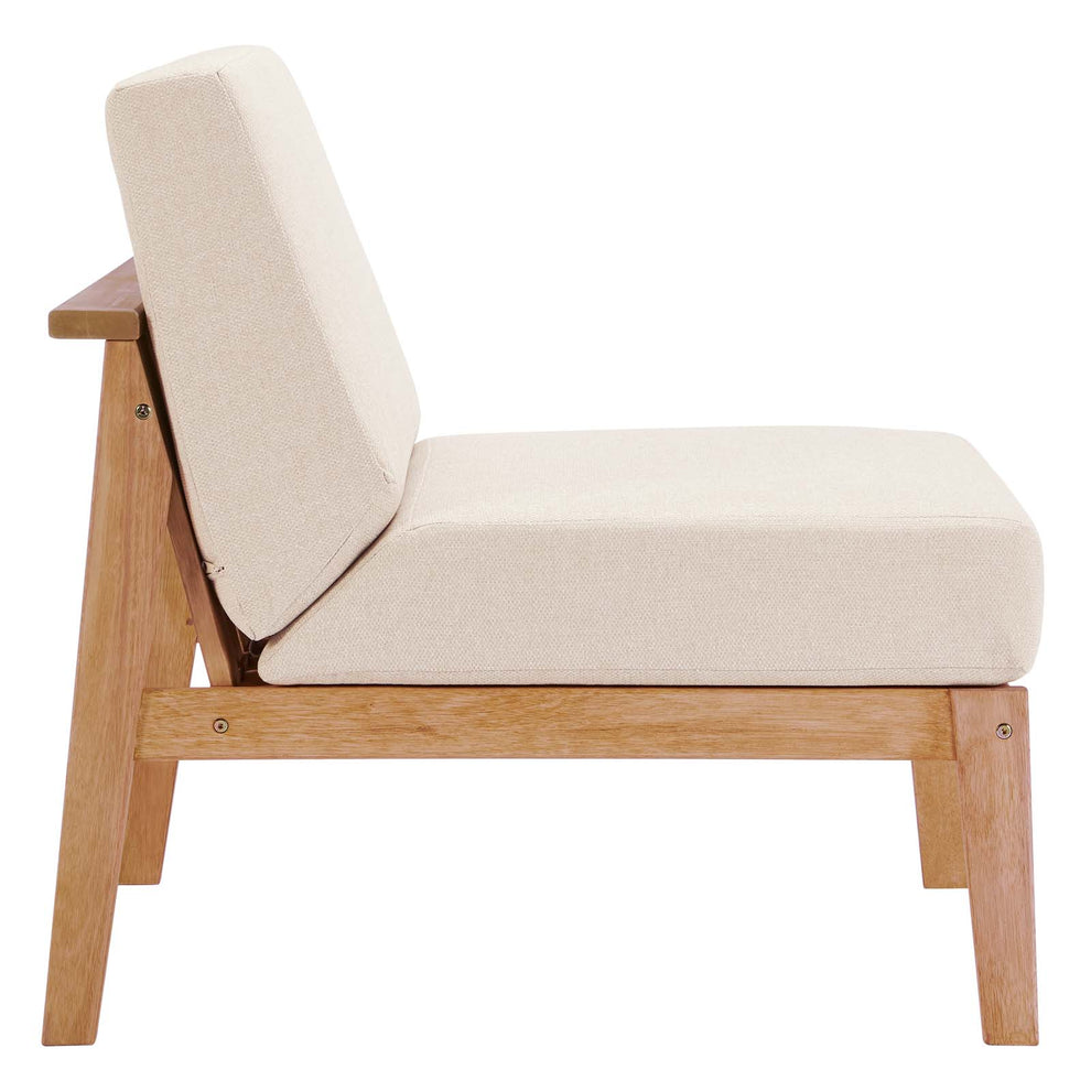 Modway Sedona Outdoor Patio Eucalyptus Wood Sectional Sofa Armless Chair - EEI-3681 | Accent Chairs | Modishstore - 3