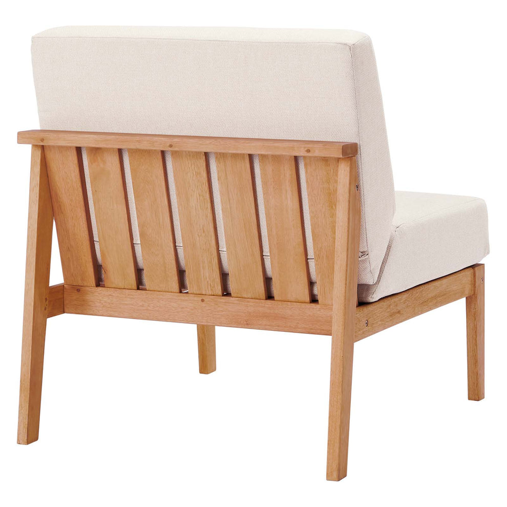 Modway Sedona Outdoor Patio Eucalyptus Wood Sectional Sofa Armless Chair - EEI-3681 | Accent Chairs | Modishstore - 4