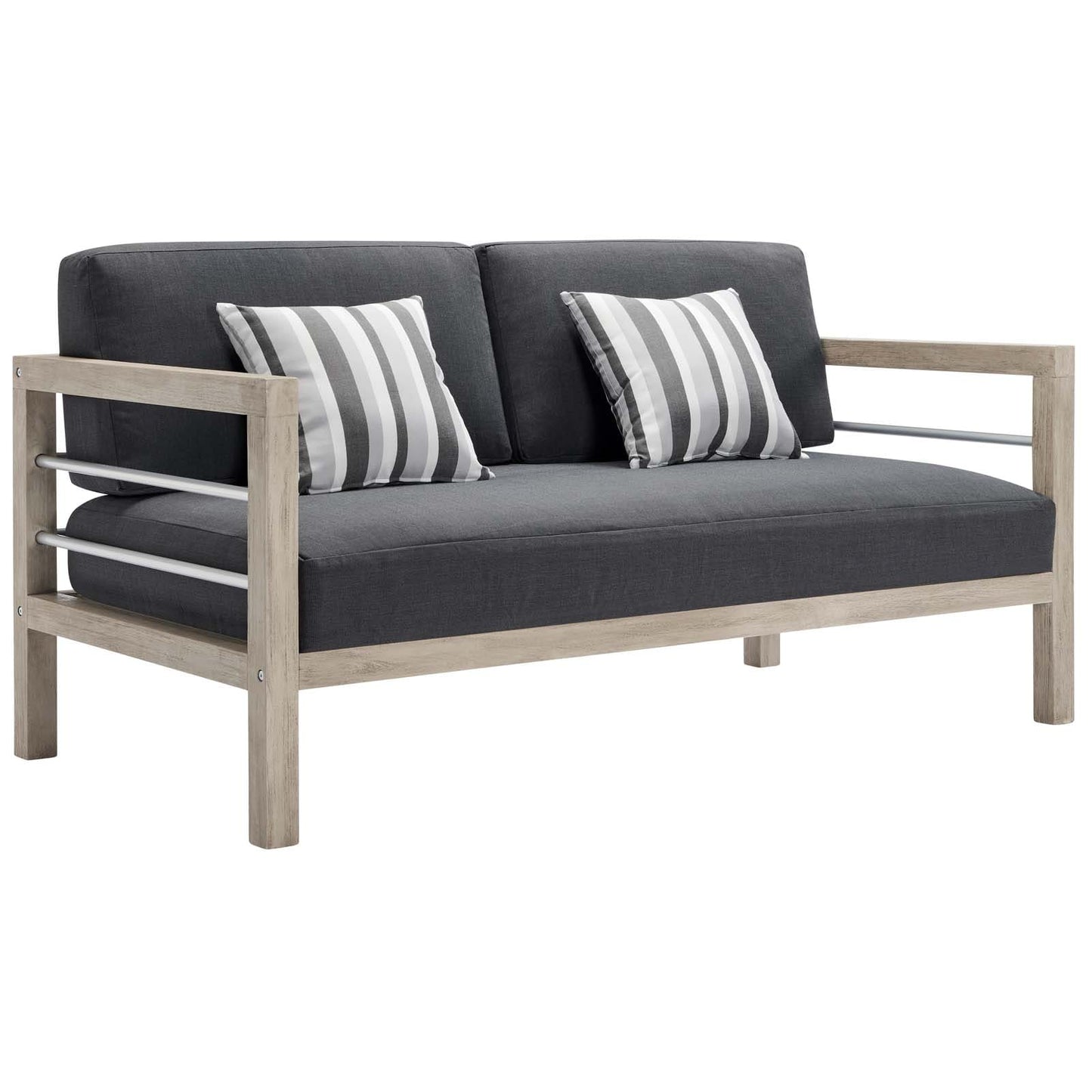 Modway Wiscasset Outdoor Patio Acacia Wood Loveseat - EEI-3684 | Sofa Set | Modishstore - 2