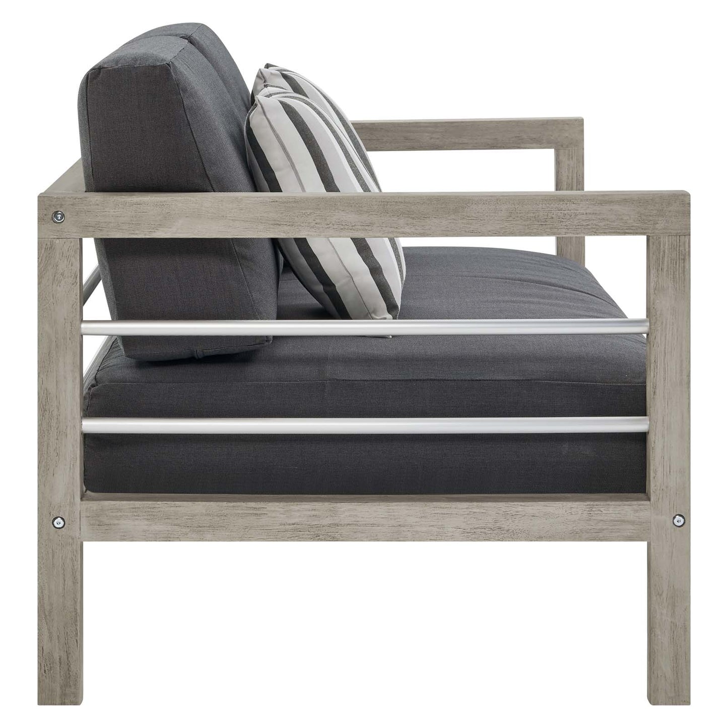 Modway Wiscasset Outdoor Patio Acacia Wood Loveseat - EEI-3684 | Sofa Set | Modishstore - 3